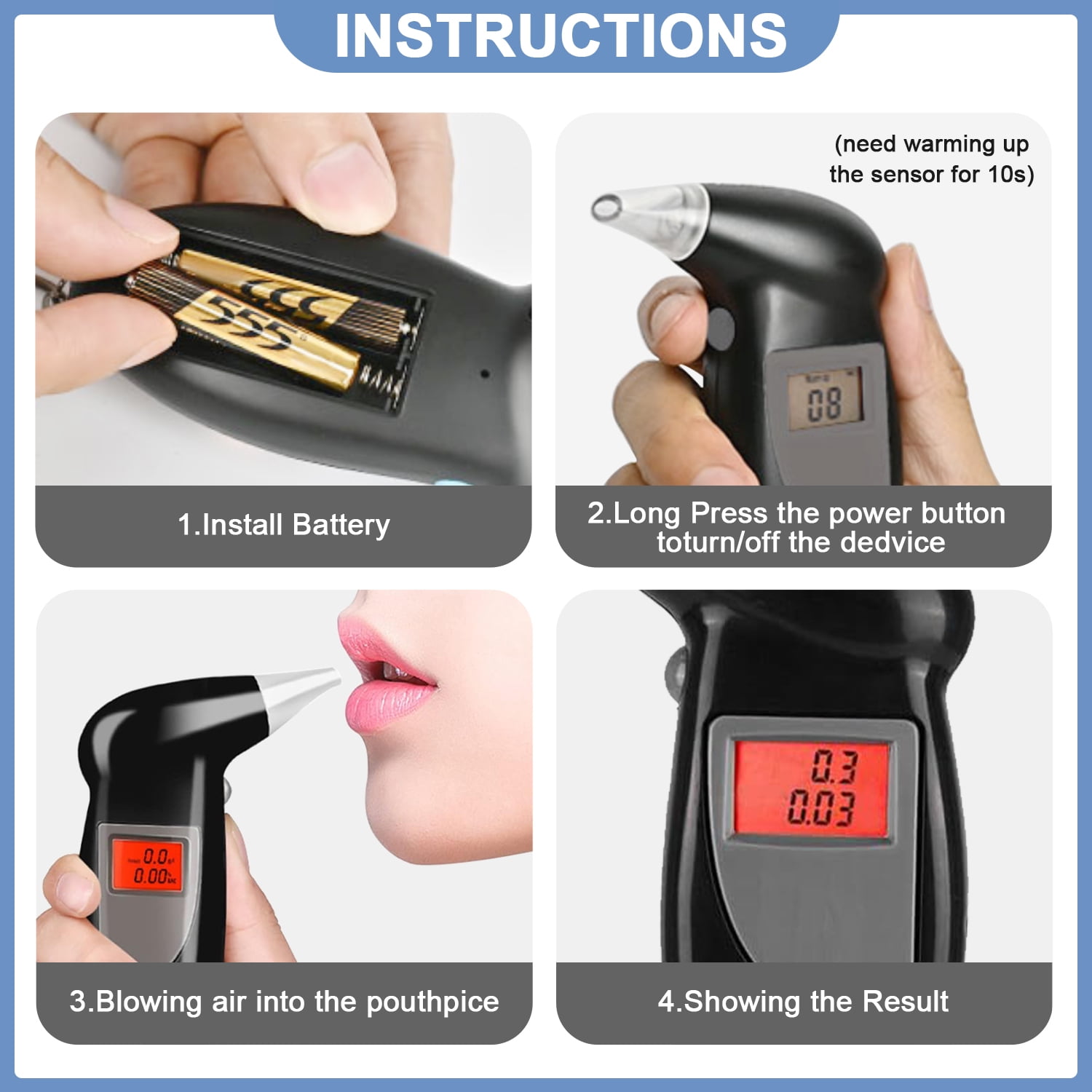 Mini High Precision For Car and Home Drunk Driving Detection Breathalyzer