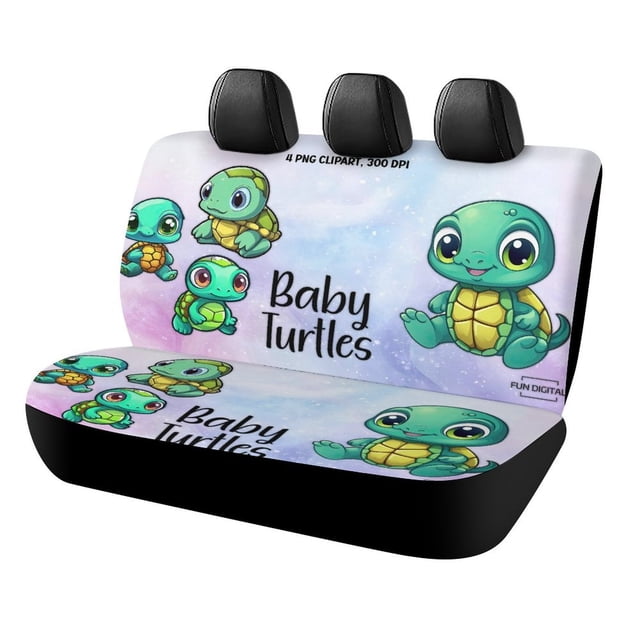 Bebé Tortuga-theme Car Rear Seat Covers Back Elastic Flexible Car Seat Covers Decorative Fits Most Cars 120x59x76cm