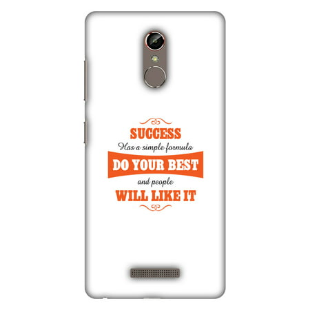 Gionee S6s Case - Success Do Your Best, Hard Plastic Back Cover. Slim Profile Cute Printed Designer Snap on Case with Screen Cleaning (Best Way To Cut Hard Plastic)