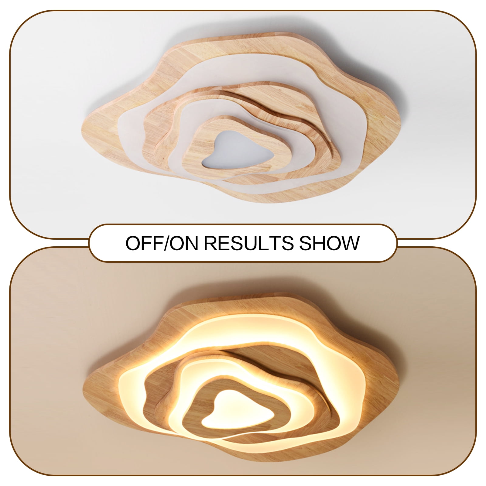 Arturesthome Nordic Irregular Flush Mount Solid Wooden Ceiling Light For Living Room