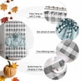 thumbnail image 5 of Shower Curtain 72"W x 72"L Fall Thanksgiving Green Pumpkins Black White Plaid Fabric Shower Curtains Set with Hooks Water Repellent Bathroom Curtains Machine Washable Bathroom Accessories, 5 of 6