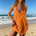 thumbnail image 5 of JFGHDG Women Athletic Tennis Dress Summer Workout Sports Mini Romper Dress Built in Shapewear Shorts Sundress Outfits Orange XL, 5 of 5
