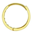 thumbnail image 3 of Wellingsale Ladies 14k Yellow Gold Polished 4mm 2 Line CZ Channel-set Hoop Huggies Earrings (11 x 11 mm), 3 of 7