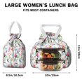 thumbnail image 5 of Pioneer Flower Floral Print Pattern Drawstring Lunch Bag Women - Drawstring Lunch Bag Insulated for Work Office - Stain-Resistant Large Lunchbags for Women with Multi-Pockets, 5 of 6