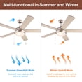 thumbnail image 6 of US Home Goods 52in Nickel Traditional LED Ceiling Fan with Remote Control, 6 of 8