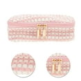 thumbnail image 4 of Unique Bargains 1 Pc Multi-functional Square Dots Makeup Bag for Travel Pink Plush, 4 of 5
