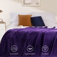 thumbnail image 7 of Fleece Throw Blanket for Couch & Bed, Soft Fuzzy Plush Queen Size Purple Blanket, Luxury Flannel Lap Blanket, Super Cozy and Comfy for All Seasons, 80" x 90", 7 of 7
