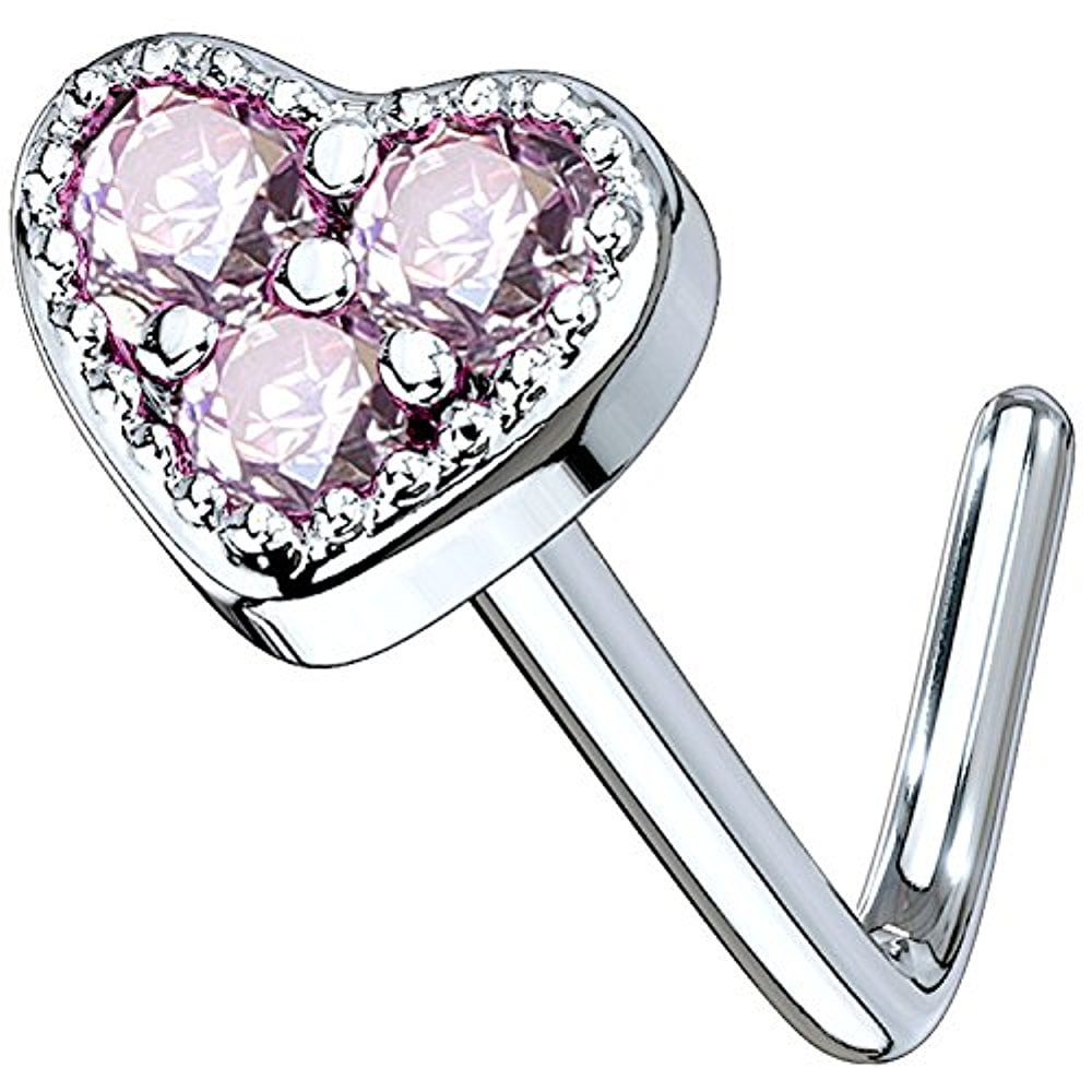 Steel Heart L-Shaped Nose Ring