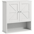 thumbnail image 2 of kleankin Farmhouse Bathroom Wall Medicine Cabinet, w/ Open Shelf, White, 2 of 9