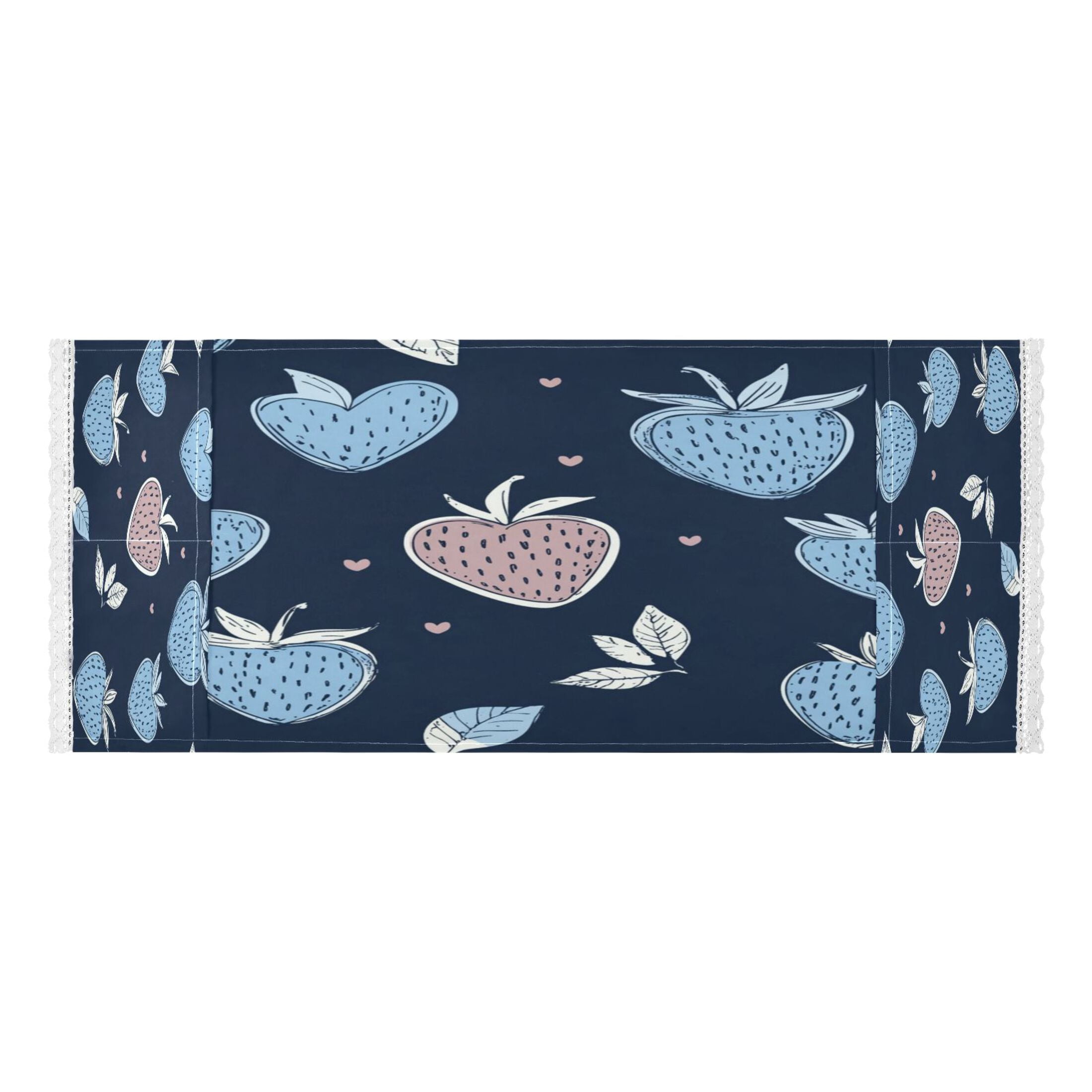WOBOGO Blue Strawberry Pattern Washing Machine Cloth Dryer Refrigerator Top Cover Protective Non-Slip Mat For Kitchen Laundry