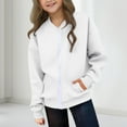 thumbnail image 2 of SEAOPEN Girls Zip Up Jacket Teen Full-Zip Sweatshirts Jackets Casual Fall with Pocket White 13 Years, 2 of 8