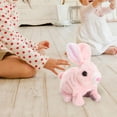 thumbnail image 3 of Jouet, Adorable Peluche Lapin Électrique Interactif Sauteur Rose, 3 of 7