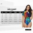 thumbnail image 2 of KLL Women 's Crew Neck Bodysuit Jumpsuits Colorful Parrot Jungle Dream Print Short onesies Stretch T Shirts, 2 of 5
