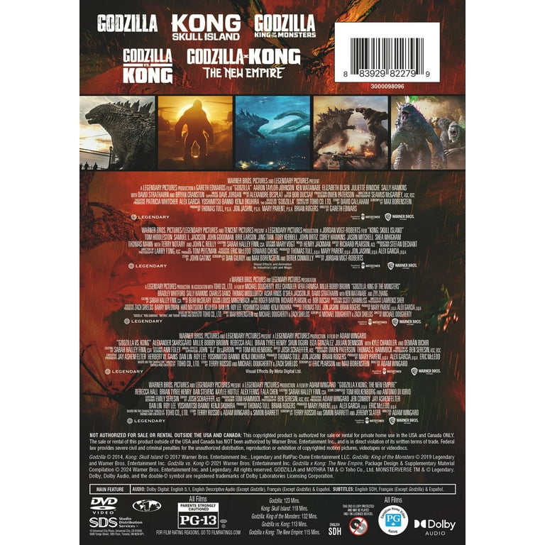 Godzilla/Kong Monsterverse 5-Film Collection (DVD), Warner