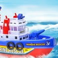 thumbnail image 5 of Barco de juguete modelo ligero con sonido de música y rociador de agua Super homeMX Barco eléctrico de bomberos, 5 of 5
