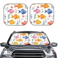 thumbnail image 2 of Multi-Size 2pce Car Front Glass Visor Collapsible Sunscreen No Odor Comfortable For Most Cars Suv Trucks Cute Fish, 2 of 7