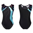 thumbnail image 5 of Haitryli Girls Ice Skating Leotard Sparkly Gymnastics Unitard Kids Ballet Dance Bodysuit Biketard Cyan 8, 5 of 5