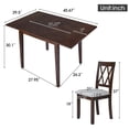 thumbnail image 5 of Foldable Dining Table and Chairs Sets for 4 Persons, 5 Piece Counter Height Breakfast Table with 4PCS PU Leather Chairs and Marble Top Table, All Tools Included, SS2143, 5 of 8