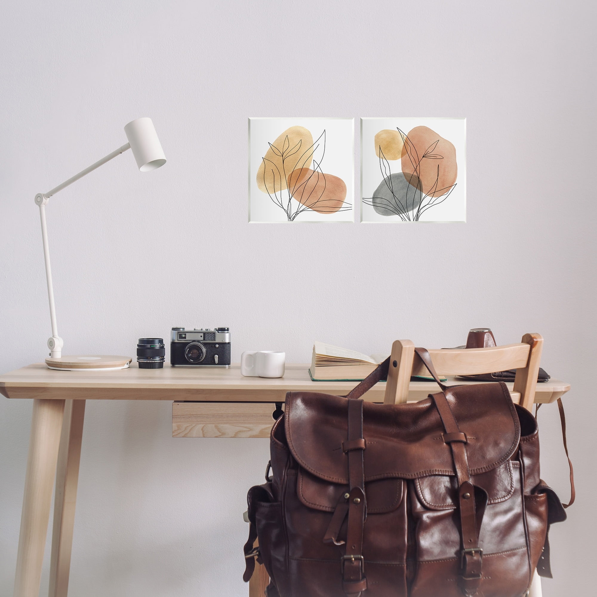 Stupell Industries Simple Neutral Southwestern Tones Botanical Plant Design Graphic Art Unframed Art Print Wall Art Set of 2, 12x12, by Carol Robinson