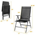 thumbnail image 2 of Costway 4PCS Patio Folding Dining Chair Recliner Adjustable Black, 2 of 11