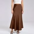 thumbnail image 2 of XIAONU Women's Maxi Skirt Satin Asymmetric Elegant Skirt Evening Galas Wedding Formal Skirt, 2 of 8