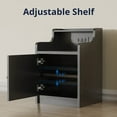 thumbnail image 5 of Cozy Castle Nightstand Set of 2, Wooden Night Stand with Charging Station, Bedside Table with Adjustable Shelf for Bedroom, Black, 5 of 7