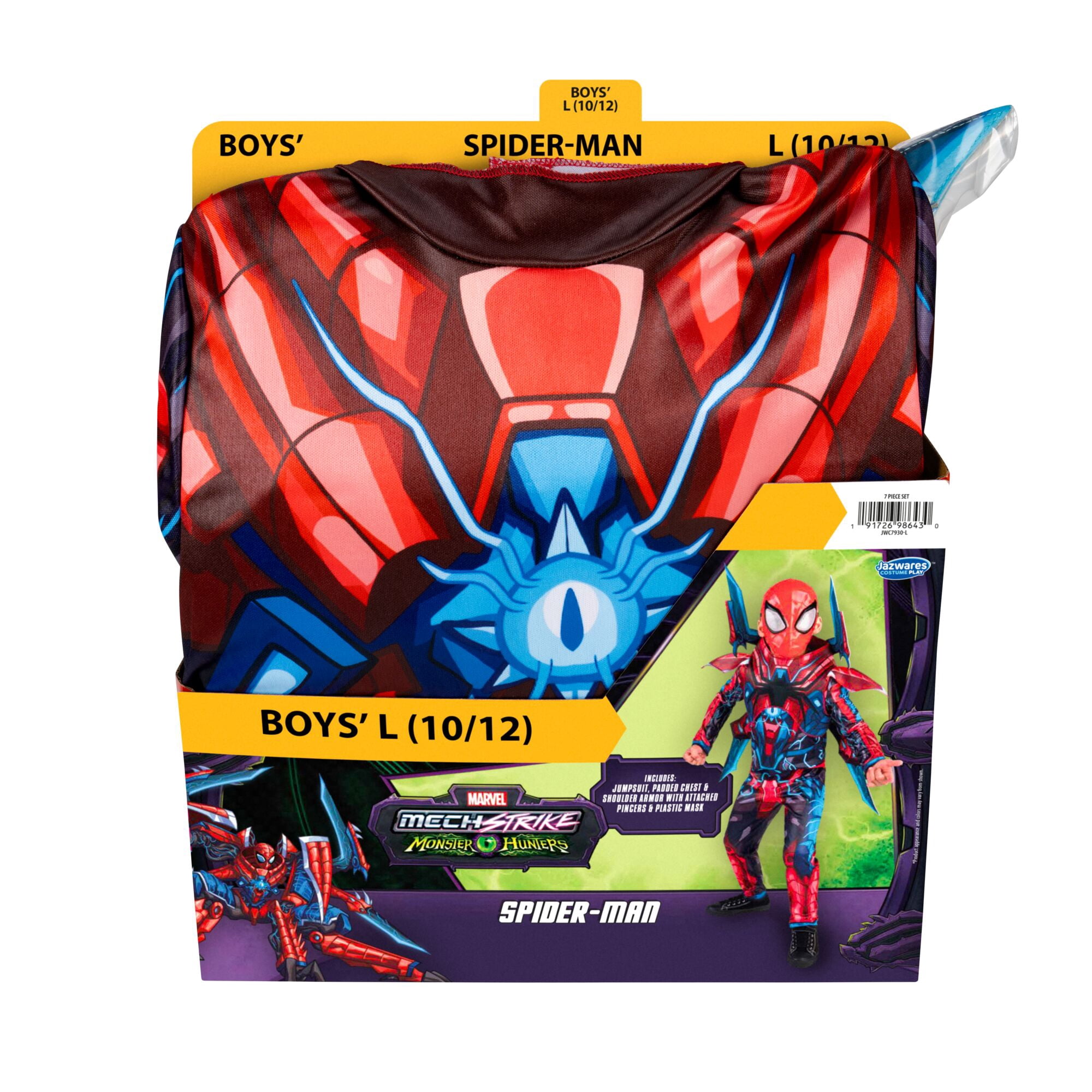 Marvel's Spider-man Mech Strike Halloween Costume for Children, Boy's Size L (10/12), by Jazwares