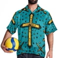 thumbnail image 4 of Easter Cross Men's Short Sleeve Beach Shirts, Casual Printed Button Down Summer Shirts for Men and Women, 4 of 6