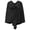 Black, variant on PULI Women's Cross Front Poncho Shawl Wrap, Knit Cape Layering Cover Up for Travel, Office and Evening Wear