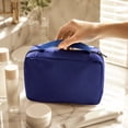 thumbnail image 5 of Travel Toiletry Bag, Blue Hanging Foldable Lightweight Carry On Makeup Organizer, 1 Pack Portable Waterproof Storage Pouch, for Business Trip Camping Gym Daily Toiletries Cosmetics Organization, 5 of 5