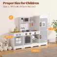 thumbnail image 4 of Kids Play Kitchen Set, Pretend Wooden Play Kitchen with Stove, Oven, Sink, Ice Maker, and Accessories, Chef Pretend Play Set with Real Lights & Sounds, Gift for Kids Toddlers, 4 of 7
