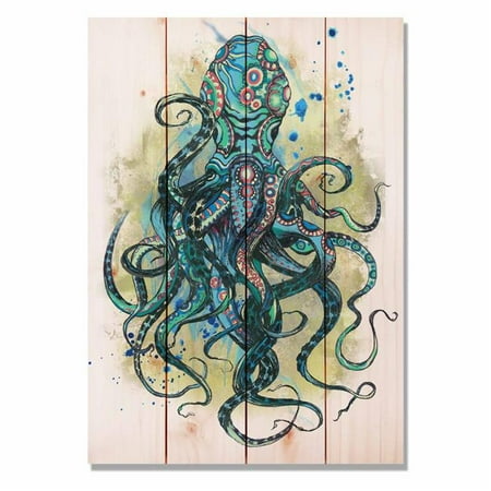 Day Dream Wcbo1420 14 X 20 In Colorful Blue Octopus Wall Art Walmart Canada