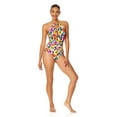 thumbnail image 5 of Women's Gradient Floral High Neck With Ruffled Straps One Piece Swimsuit, 5 of 6