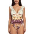 thumbnail image 5 of Carousel One Shoulder Ruffle Swimsuits Bodysuit One Piece Swimwear Women New Female Beach Swimsuit Carousel Paris Merry Go, 5 of 5