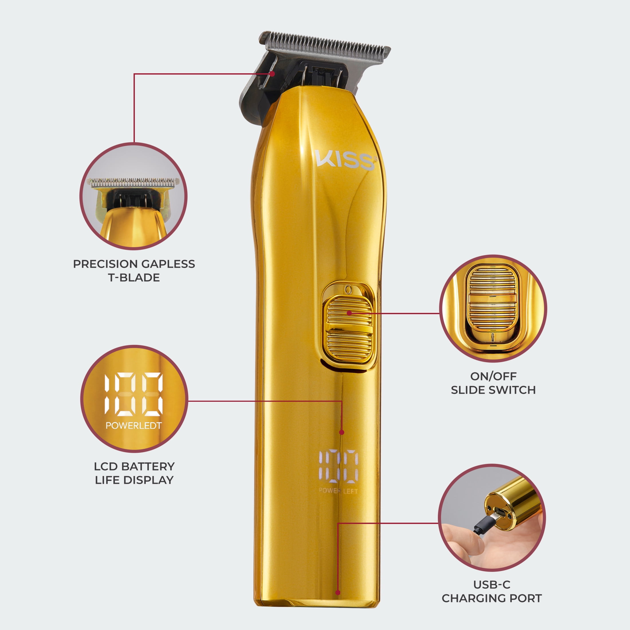 Kiss - Brandclub - KISS Cordless T-Blade Beard & Hair Trimmer, USB