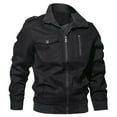 thumbnail image 3 of Shakumy Sailing Jacket for Men Men's Plus Size Military Clothes ZipperCasual Jacket Stand Collar Light Jacket Men Black XX-Large, 3 of 4