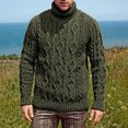 thumbnail image 2 of Sweaters for Men - Fall Winter Fashion Solid Color High Neck Jacquard Soft Warm Sweater Jacket, Thick Knit Design, Cold Weather Wear, Cozy Fabric, Men's Clothing, 2 of 5