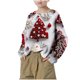 thumbnail image 5 of Blusas y camisas de manga larga con cuello redondo Camisa para niños Camisa de manga larga con estampado navideño Cuello redondo Top corto holgado de moda Top de poliéster para niña, 5 of 8