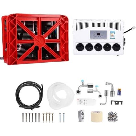 12V Electric Air Conditioners, 11000 BTU Split AC Fits, Truck Cab Air Conditioner Split A/C Kit with Digital Display Screen, Fast Cooling AC Air Conditioner for Semi Trucks Bus RV Caravan