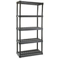 thumbnail image 4 of Plano 36"W x 18"D x 74"H 5 Shelf Heavy Duty Plastic Garage Shelving Unit, Dark Grey, 750 lb Capacity, 4 of 6