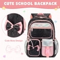 thumbnail image 5 of DAKIMOE School Backpack for Teens Cute Girlish Middle High School Bookbag Large Capacity Lightweight Waterproof Daypack for College Students, Black and Pink, 5 of 7