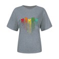 thumbnail image 3 of Patlollav Women Tshirts Under $10, Womens Short Sleeve Tops Rainbow Moon Heart Print Casual Round-Neck Blouse T-Shirt, 3 of 6