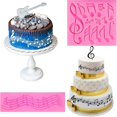 thumbnail image 2 of 3 Pieces Music Note Fondant Mold Music Note Lace Mat Silicone Musical Candy Mold For Cake Decoration, 2 of 4
