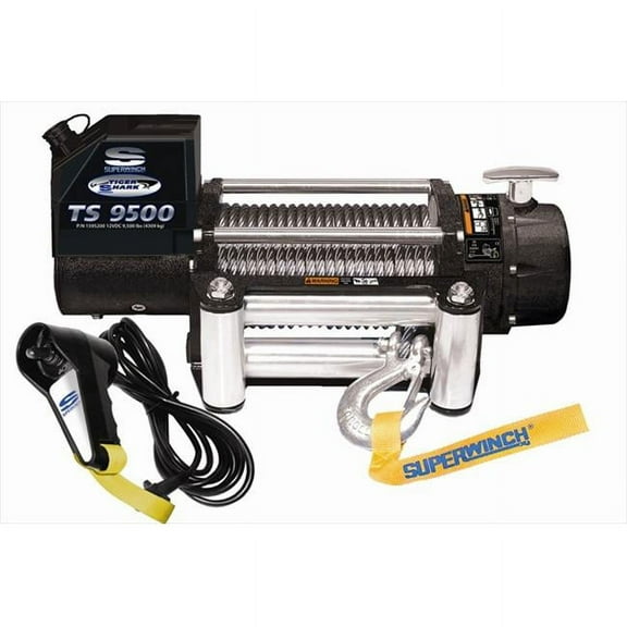 Tiger Shark 9.5- 12 VDC winch- 9-500 lb-4-309 kg capacity with roller fairlead