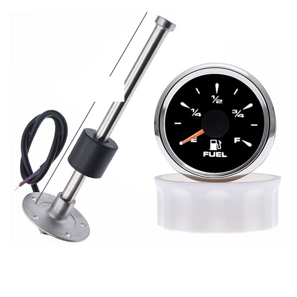 Fuel Level Sensor + Fuel Level Gauge With 7 Colors Backlit Water Tank Level Indicator Meter Fuel Sender Unit Sensor 0~190 Ohm ,High Sensitivity & Precision