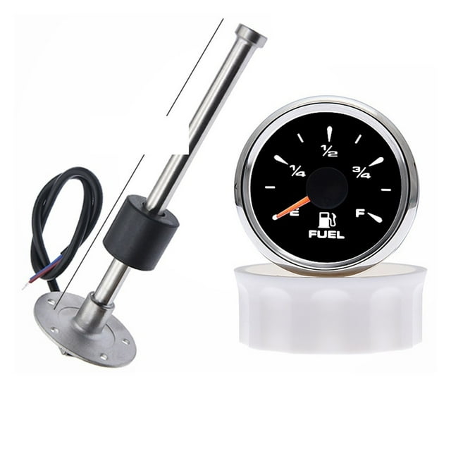 Fuel Level Sensor + Fuel Level Gauge With 7 Colors Backlit Water Tank Level Indicator Meter Fuel Sender Unit Sensor 0~190 Ohm ,Easy to Install