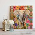 thumbnail image 2 of Wall Art Prints, Elephants Framed Canvas Prints for Bedroom Living Room Bathroom Office, Vintage Oil Painting Flowers Artwork Gallery Wrap Wall Art Poster for Gifts Home Decor 8"x8", 2 of 9