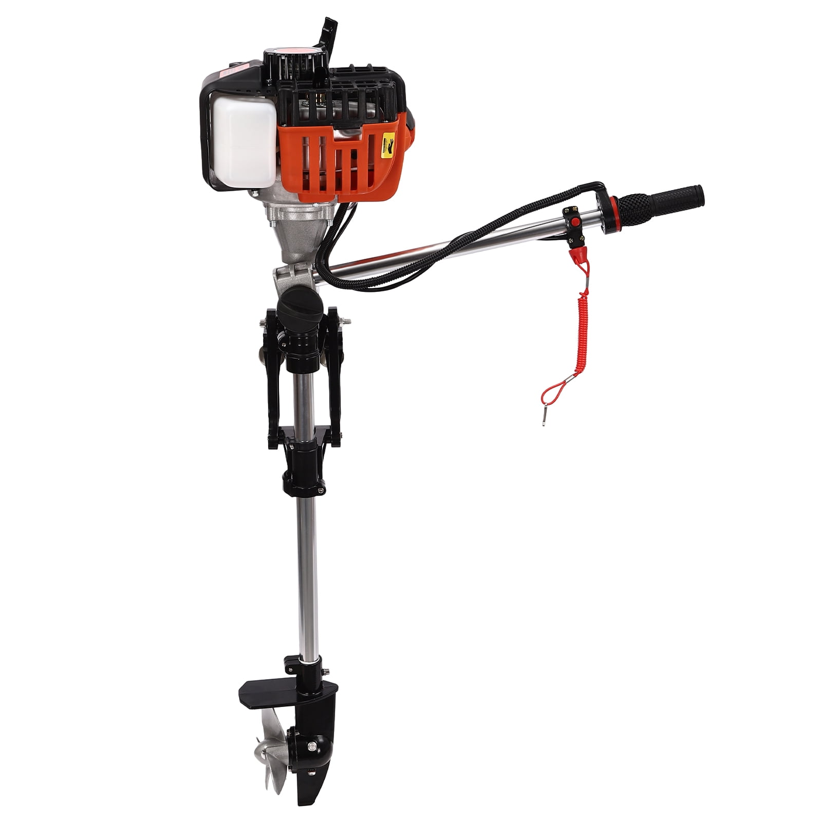 52CC Short Shaft Outboard Motor, 2.5 HP Gas Outboard Motor Boat Engine Electronic Ignition with Air Cooling System for Small Boats Under 9.8ft