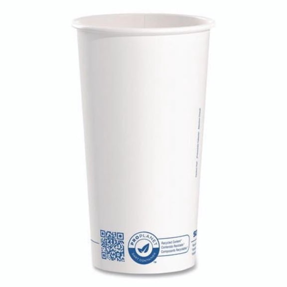 Dart 420RCPLANET Recycled Content Pcf Paper Hot Cups, Proplanet Seal, 20 Oz, White/blue, 600/carton