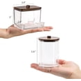 thumbnail image 2 of 2 recipientes para hisopos de baño con tapas de bambú, dispensador de hisopos de algodón de 10/7 oz, tarro organizador de boticario transparente para almacenamiento., 2 of 6